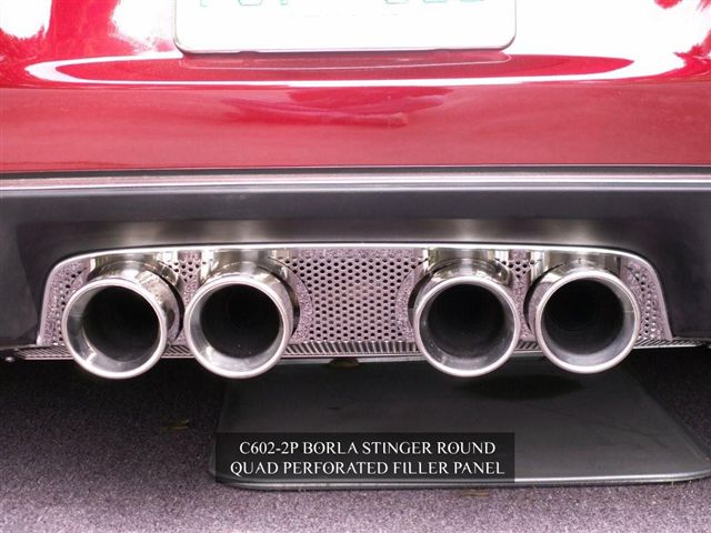 Corvette See Exhaust Type * Exhaust Filler Panel Borla Stinger/Touring Round Quad Perforated
